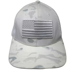 DeWalt Trucker Hat White Gray Camo American Flag Snapback OSFM Guaranteed Tough